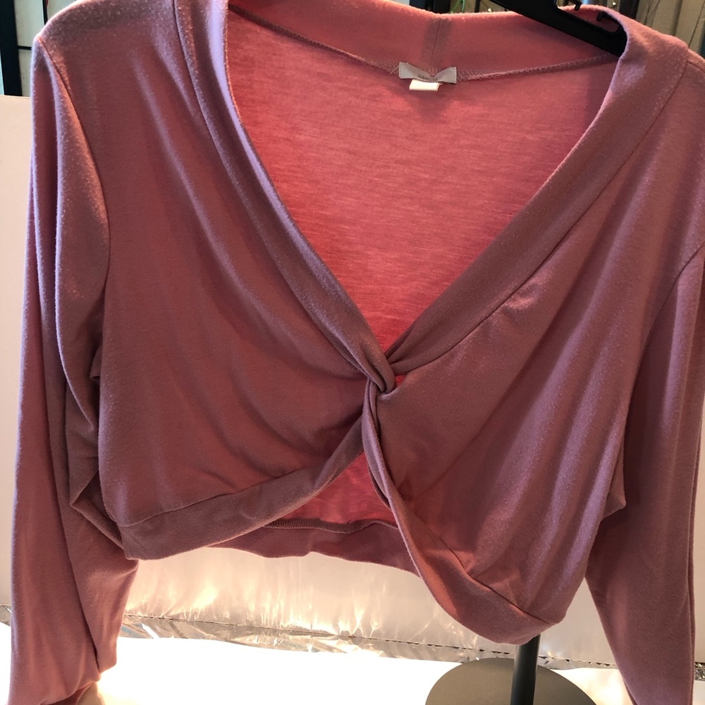 Apt. 9 Mauve Twist-Front Crop Top